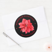 Kerstbloemstuk Met Liefde Gemaakt Ronde Sticker (Envelop)