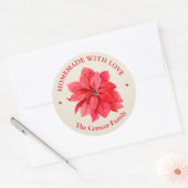 Kerstbloemstuk Met Liefde Thuisgemaakt Ronde Sticker (Envelop)
