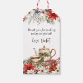 Kerstbloemstuk Theeontbijt Bedankt Cadeaulabel (Voorkant)