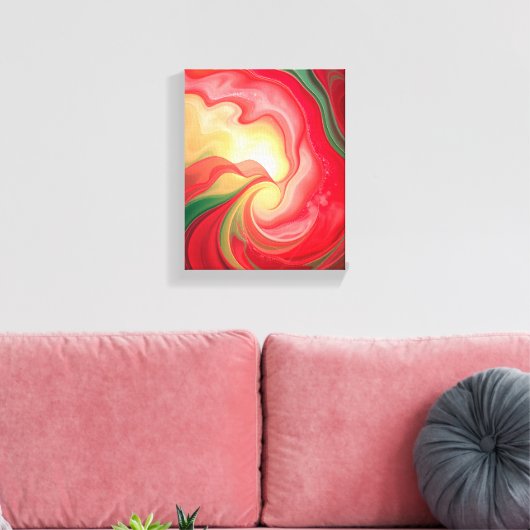 Kerstbloesem Frequenties Premium Omwikkelde Canvas (Insitu (Woonkamer))