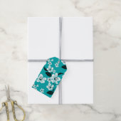 KERSTBLOESEM - SAKURA (TURKOOIS) GIFTKAARTEN CADEAULABEL (Met Touw)