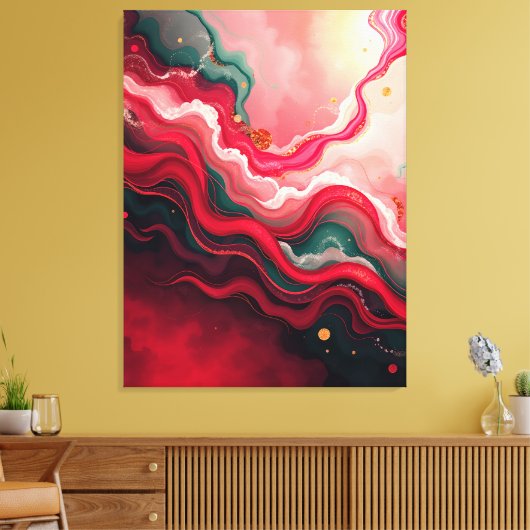 Kerstbloesemfrequenties – Abstracte Energie Wrap Canvas Afdruk (Insitu (Woonkamer))