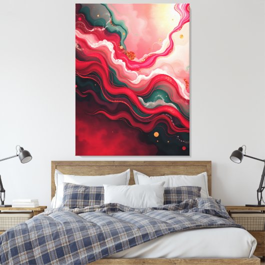 Kerstbloesemfrequenties – Abstracte Energie Wrap Canvas Afdruk (Insitu (Slaapkamer))