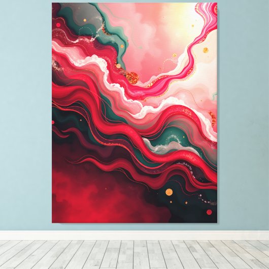 Kerstbloesemfrequenties – Abstracte Energie Wrap Canvas Afdruk (Insitu (Houten vloer))