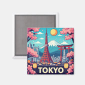 🧲 Kerstbloesemreis Herinnering Tokyo Japan 🌸 Magneet (Voorkant / Achterkant)