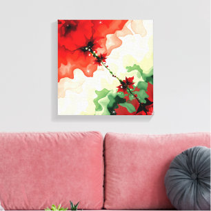 Kerstbloesfrequenties Premium Omwikkelde Canvas Afdruk
