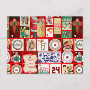 Kerstblok Advent Illustratie Vierkante Kunst Briefkaart