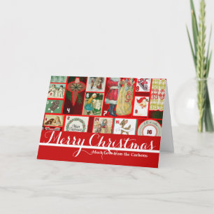 Kerstblok Advent Illustratie Vierkante Kunst Feestdagen Kaart