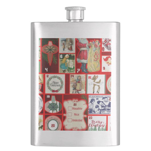 Kerstblok Advent Illustratie Vierkante Kunst Flacon (Voorkant)