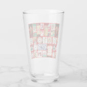 Kerstblok Advent Illustratie Vierkante Kunst Glas (Achterkant)