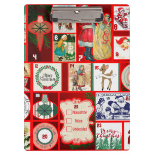 Kerstblok Advent Illustratie Vierkante Kunst Klembord