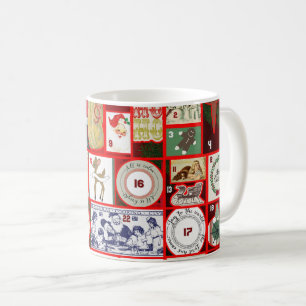 Kerstblok Advent Illustratie Vierkante Kunst Koffiemok