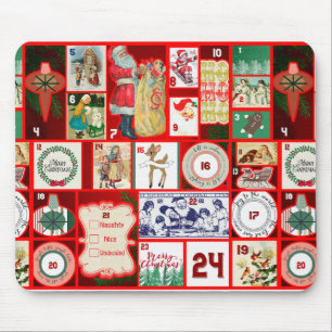 Kerstblok Advent Illustratie Vierkante Kunst Muismat