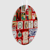 Kerstblok Advent Illustratie Vierkante Kunst Ornament (voorkant)