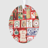 Kerstblok Advent Illustratie Vierkante Kunst Ornament (voorkant)