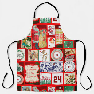 Kerstblok Advent Illustratie Vierkante Kunst Schort