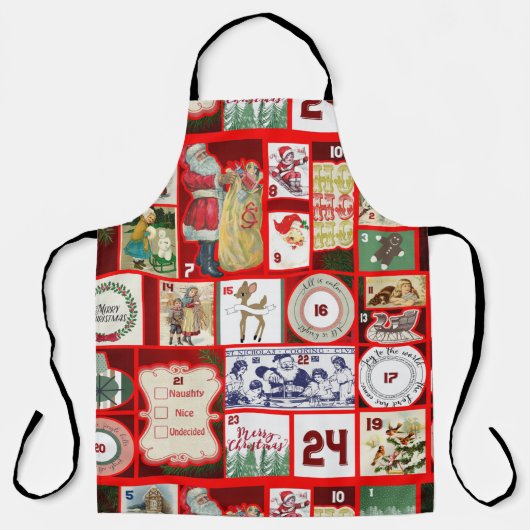Kerstblok Advent Illustratie Vierkante Kunst Schort (Voorkant)