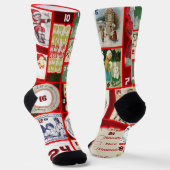 Kerstblok Advent Illustratie Vierkante Kunst Sokken (Gebogen)