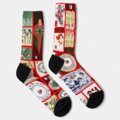 Kerstblok Advent Illustratie Vierkante Kunst Sokken (Rechts)
