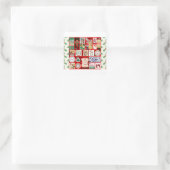 Kerstblok Advent Illustratie Vierkante Kunst Sticker (Tas)