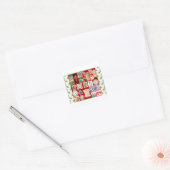 Kerstblok Advent Illustratie Vierkante Kunst Sticker (Envelop)