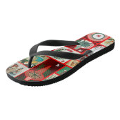 Kerstblok Advent Illustratie Vierkante Kunst Teenslippers (Schuin)