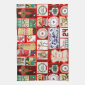 Kerstblok Advent Illustratie Vierkante Kunst Theedoek (Verticaal)