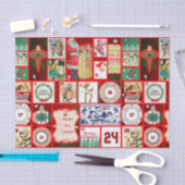 Kerstblok Advent Illustratie Vierkante Kunst Tissuepapier (Craft)