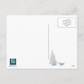 Kerstbluebirds tweeten in een besneeuwde boom feestdagenkaart (Achterkant)