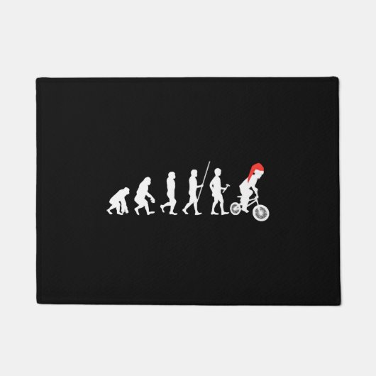 kerstbmx-fietsers Evolutie Art — Ideeën Deurmat (Voorkant)
