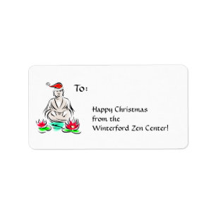 kerstboeddha-label etiket