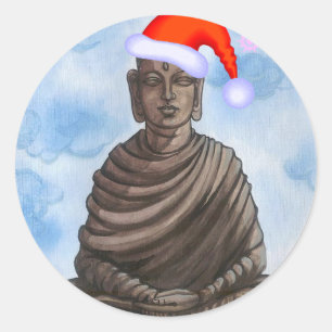 Kerstboeddha! Ronde Sticker