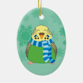 Kerstboedgies, tweeslachtig versiering keramisch ornament (Achterkant)