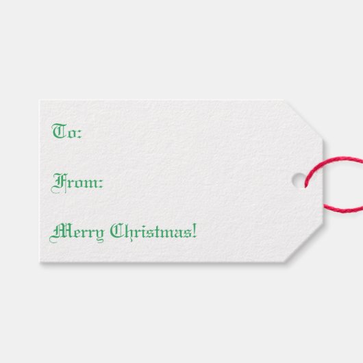 Kerstboek Boom Gift Labels Cadeaulabel (Voorkant (Horizontaal))