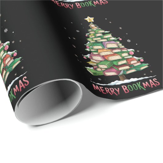 Kerstboek Liefhebber Boom Bibliothecaris Merry Boo Cadeaupapier (Rol Hoek)