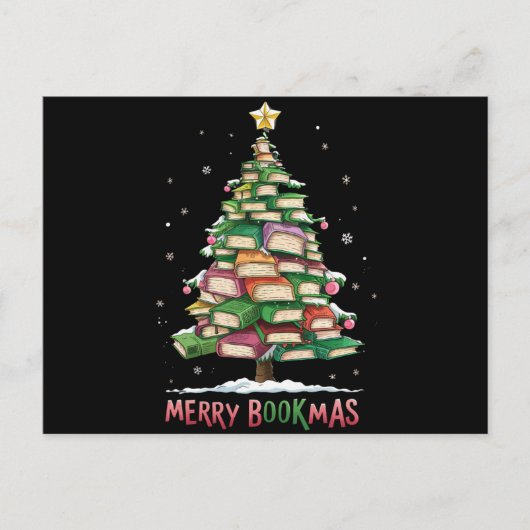 Kerstboek Liefhebber Boom Bibliothecaris Merry Boo Feestdagenkaart (Voorkant)