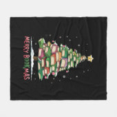 Kerstboek Liefhebber Boom Bibliothecaris Merry Boo Fleece Deken (Voorkant (Horizontaal))