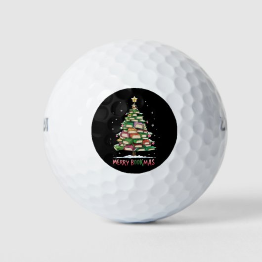 Kerstboek Liefhebber Boom Bibliothecaris Merry Boo Golfballen (Voorkant)