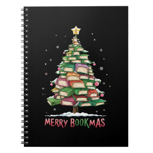 Kerstboek Liefhebber Boom Bibliothecaris Merry Boo Notitieboek (Voorkant)