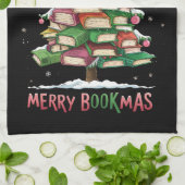 Kerstboek Liefhebber Boom Bibliothecaris Merry Boo Theedoek (Gevouwen)