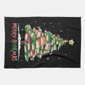 Kerstboek Liefhebber Boom Bibliothecaris Merry Boo Theedoek (Horizontaal)