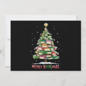 Kerstboek Liefhebber Boom Bibliothecaris Prettig B Feestdagenkaart (Voorkant)