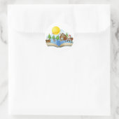 Kerstboek Ronde Sticker (Tas)