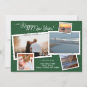 Kerstboek rood en groen | 8 Foto-collage Feestdagenkaart (Achterkant)