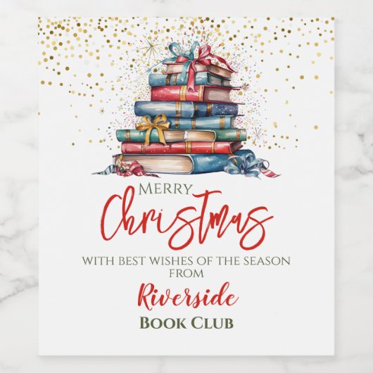 Kerstboekclubbibliotheek Wijn Etiket (Enkel label)