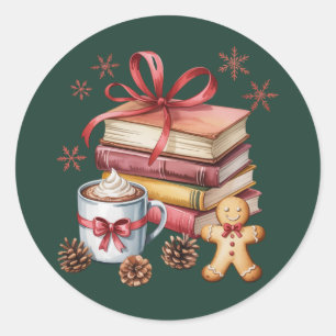 Kerstboeken Gemberkoek Boeken Cacaobook Boekenlief Ronde Sticker
