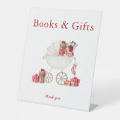 Kerstboeken & Geschenken Baby shower Teken Reclamebord Met Voetstuk (Voorkant)