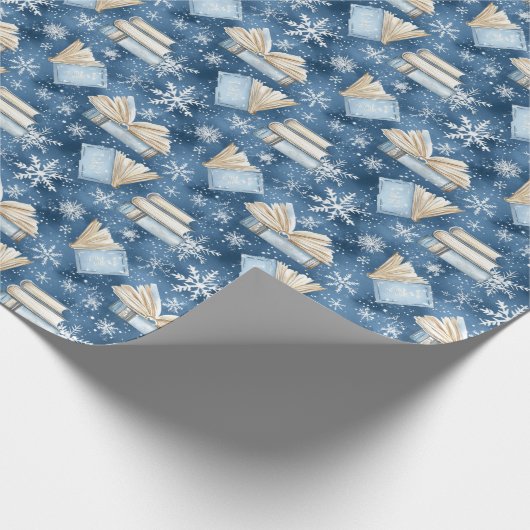 Kerstboeken lezen cadeaupapier (Hoek)