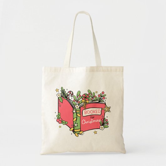 Kerstboeken lezen tote bag (Voorkant)