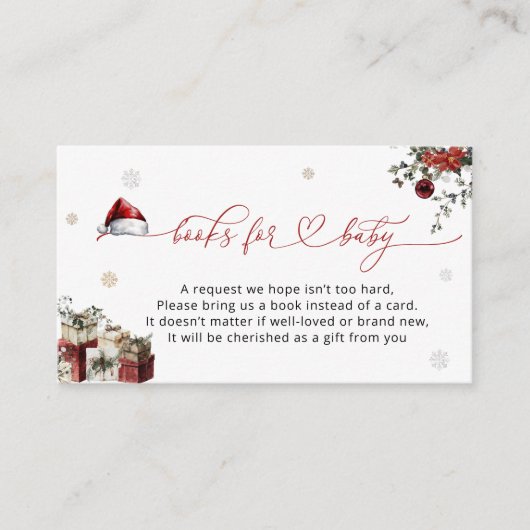Kerstboeken van Santa Baby voor Baby Informatiekaartje (Voorkant)